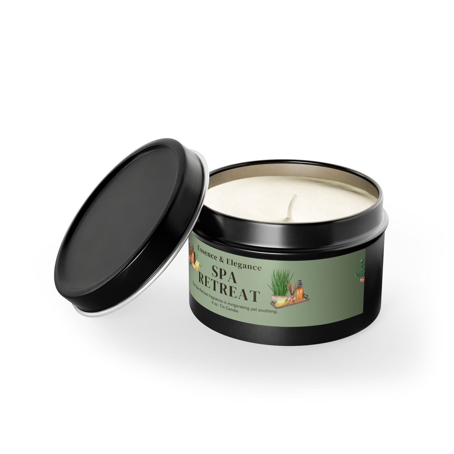 Spa Retreat Scented 4 oz. Tin Candle - Essence & Elegance