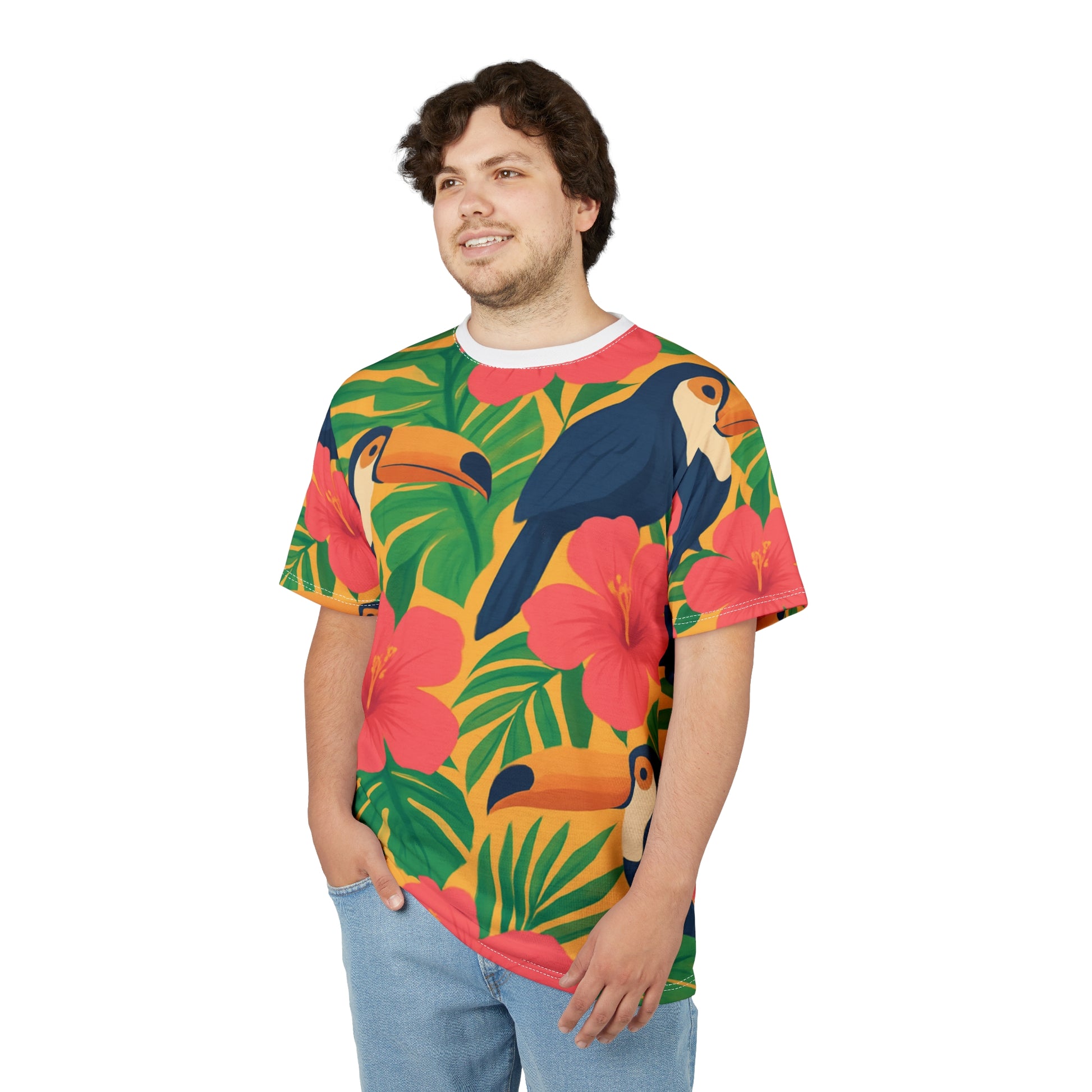 Tropical Unisex Tee, Summer T-Shirt, Casual Wear, Beach Top, Vacation Outfit, Floral Graphic Tee - Essence & Elegance
