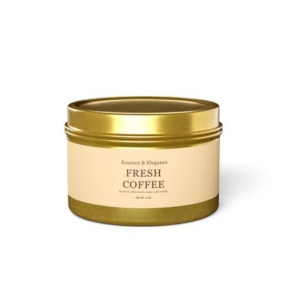 Fresh Coffee Scented 4 oz. Tin Candle - Essence & Elegance