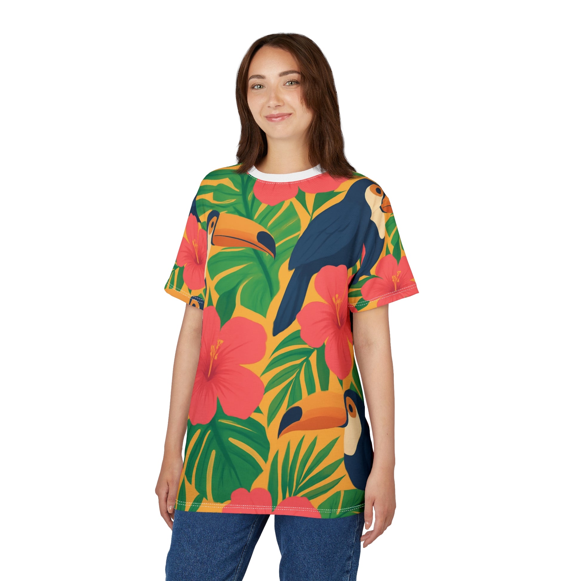 Tropical Unisex Tee, Summer T-Shirt, Casual Wear, Beach Top, Vacation Outfit, Floral Graphic Tee - Essence & Elegance