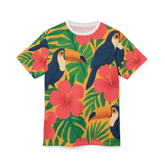 Tropical Unisex Tee, Summer T-Shirt, Casual Wear, Beach Top, Vacation Outfit, Floral Graphic Tee - Essence & Elegance