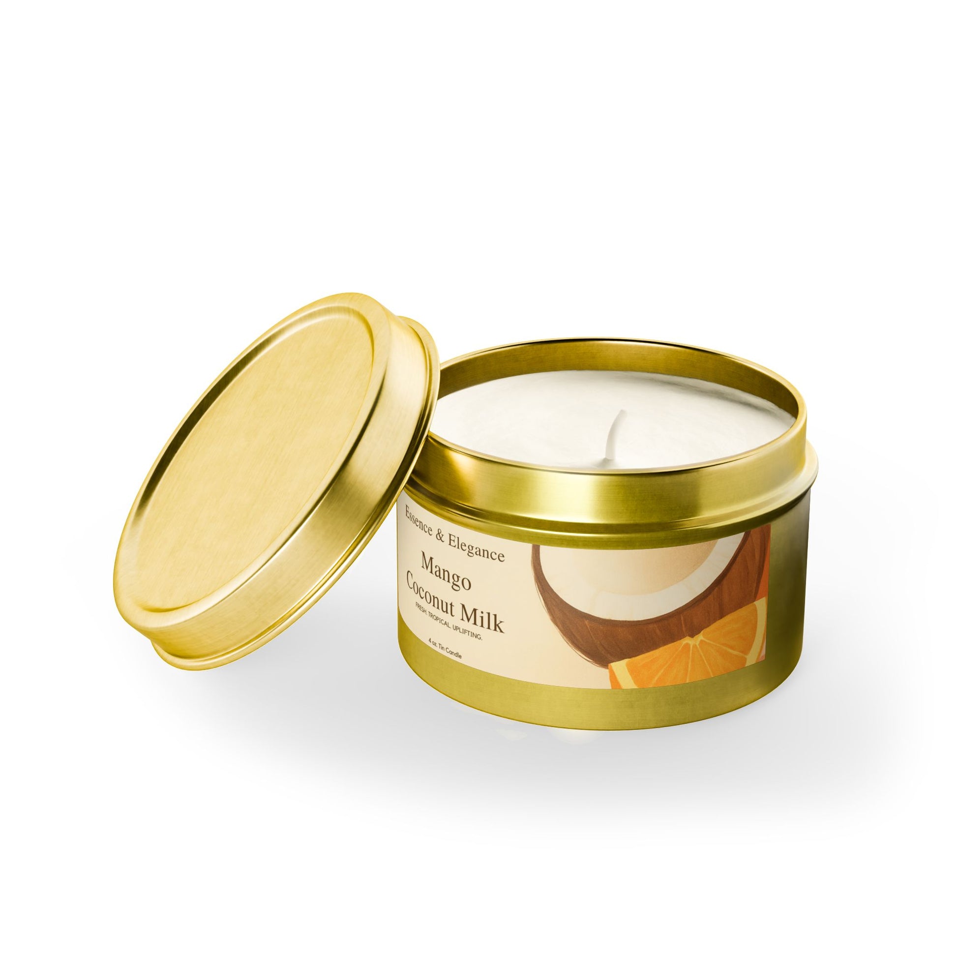 Mango Coconut Milk Scented 4 oz. Tin Candle - Essence & Elegance