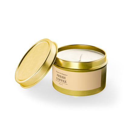 Fresh Coffee Scented 4 oz. Tin Candle - Essence & Elegance