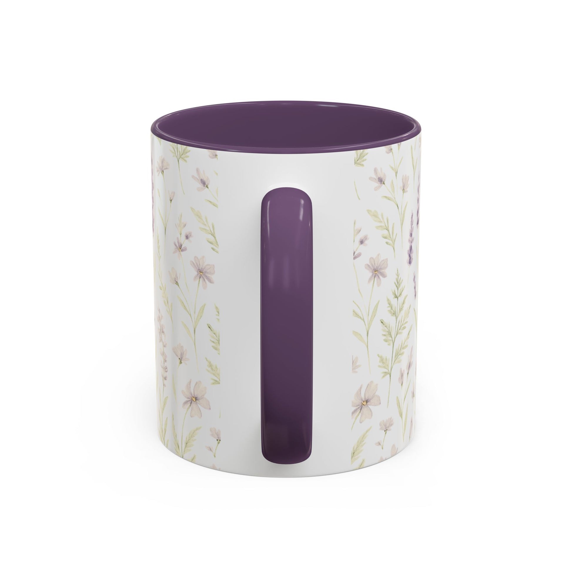 Botanical Floral Accent Coffee Mug - Gift for Her, Home Decor, Lavender, Nature Lover, Mother’s Day, Tea Lovers, Relaxation - Essence & Elegance