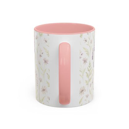 Botanical Floral Accent Coffee Mug - Gift for Her, Home Decor, Lavender, Nature Lover, Mother’s Day, Tea Lovers, Relaxation - Essence & Elegance