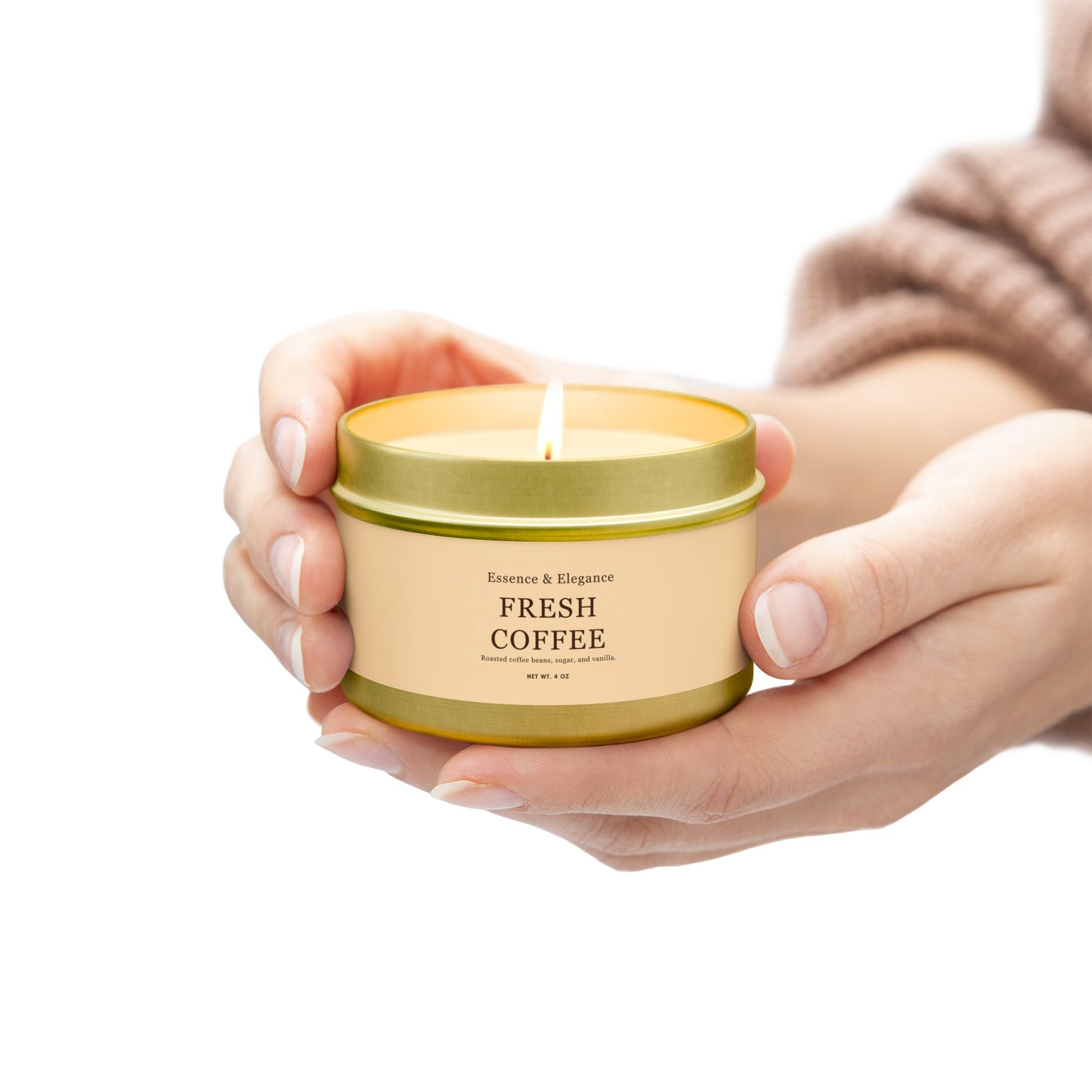 Fresh Coffee Scented 4 oz. Tin Candle - Essence & Elegance