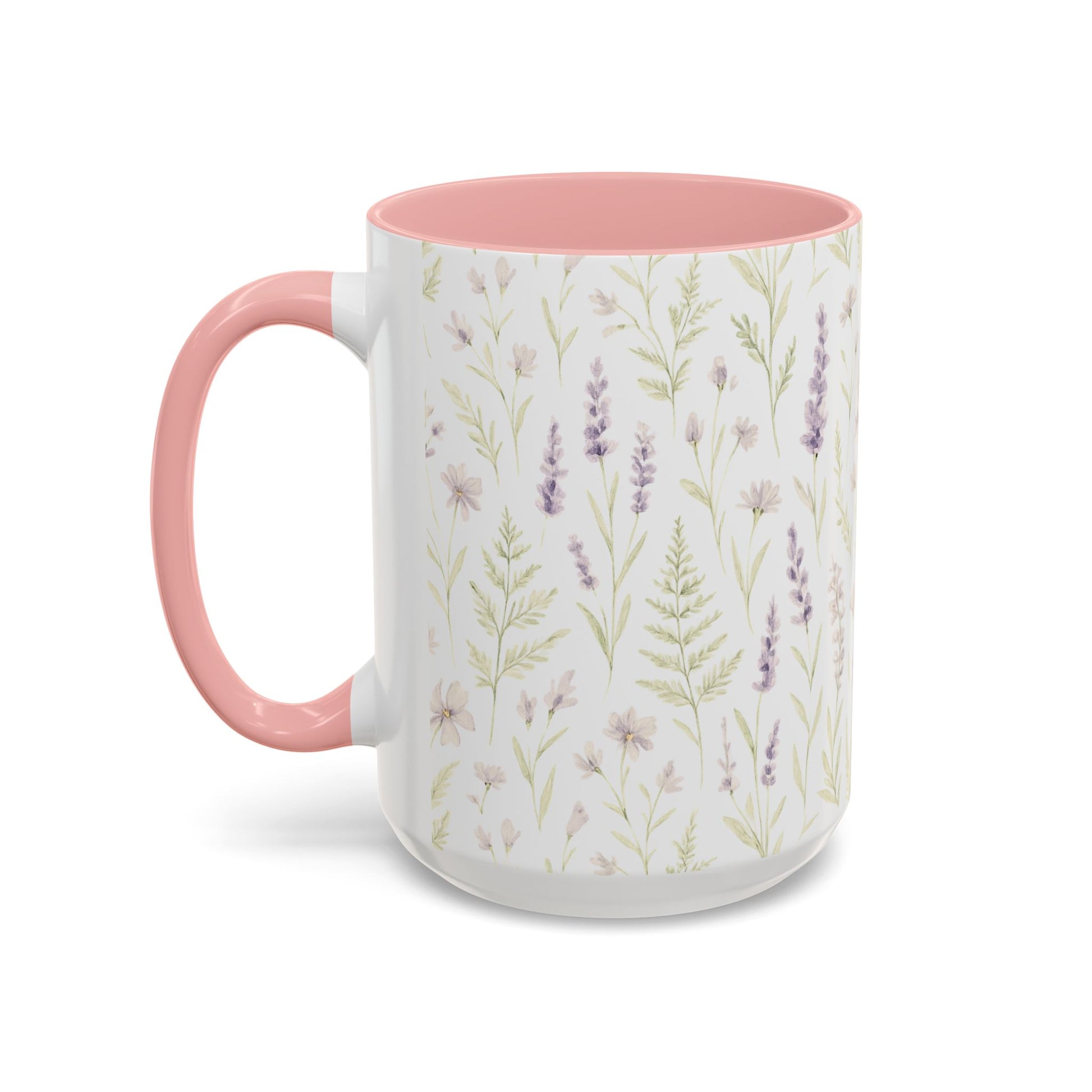Botanical Floral Accent Coffee Mug - Gift for Her, Home Decor, Lavender, Nature Lover, Mother’s Day, Tea Lovers, Relaxation - Essence & Elegance