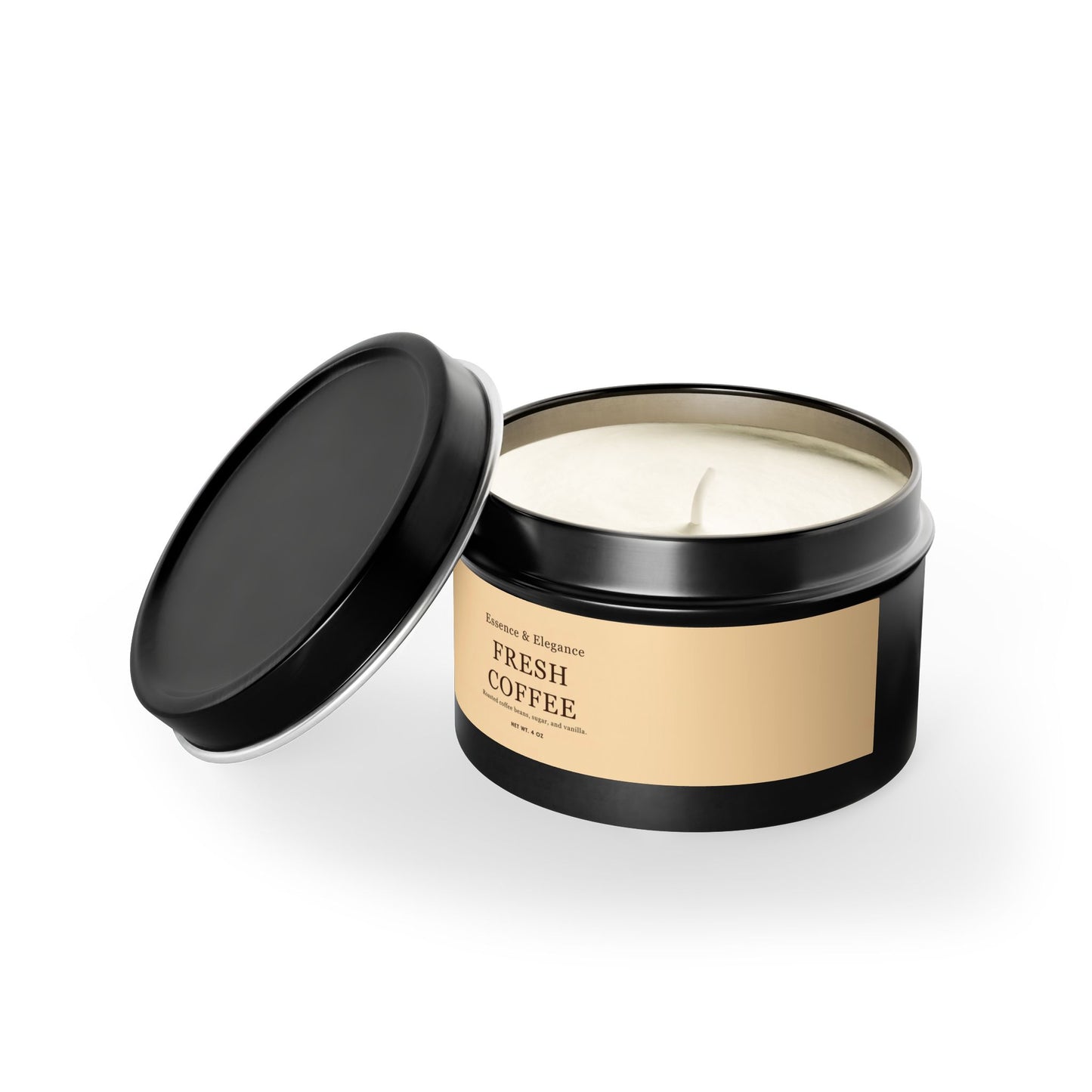 Fresh Coffee Scented 4 oz. Tin Candle - Essence & Elegance