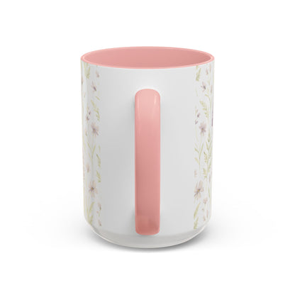Botanical Floral Accent Coffee Mug - Gift for Her, Home Decor, Lavender, Nature Lover, Mother’s Day, Tea Lovers, Relaxation - Essence & Elegance