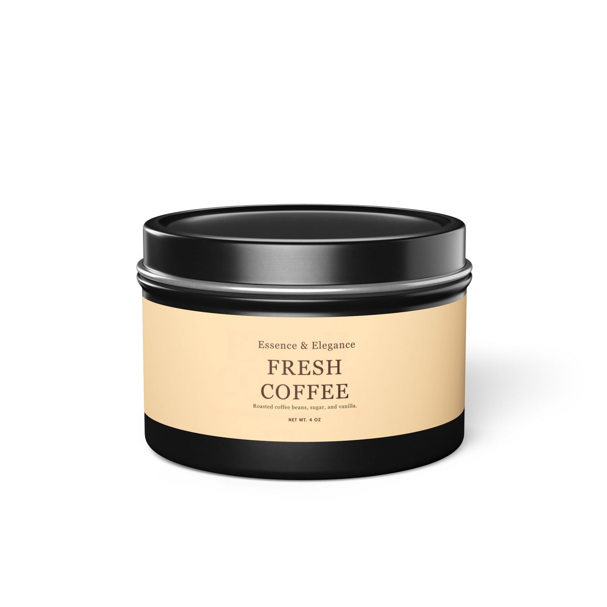 Fresh Coffee Scented 4 oz. Tin Candle - Essence & Elegance