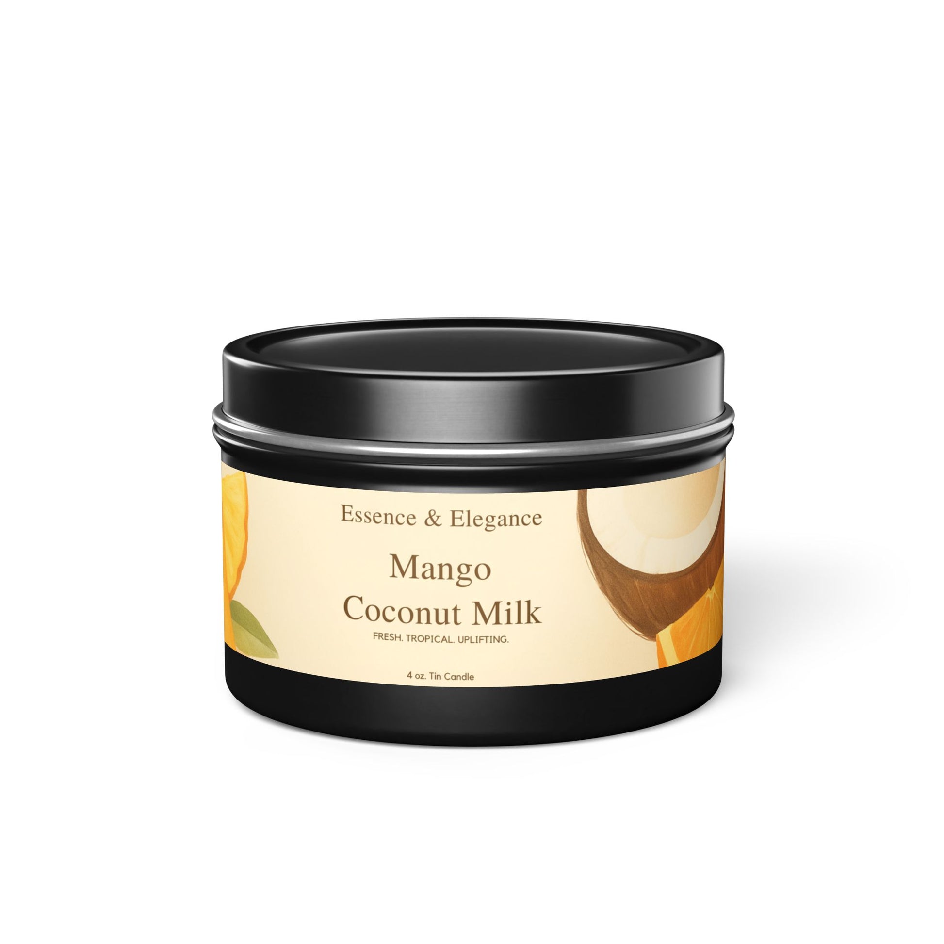 Mango Coconut Milk Scented 4 oz. Tin Candle - Essence & Elegance