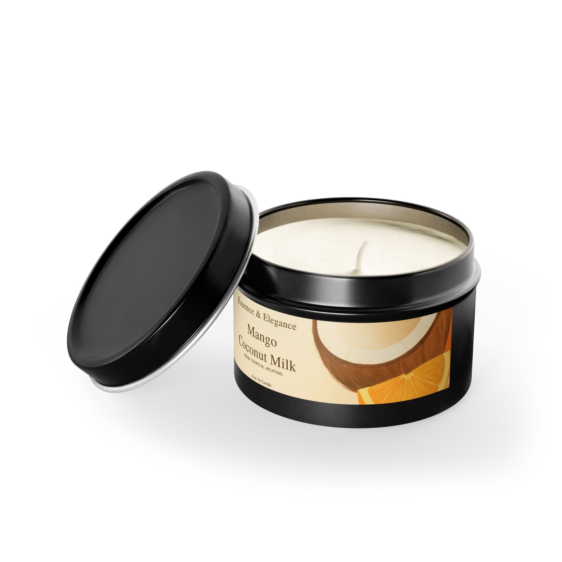Mango Coconut Milk Scented 4 oz. Tin Candle - Essence & Elegance