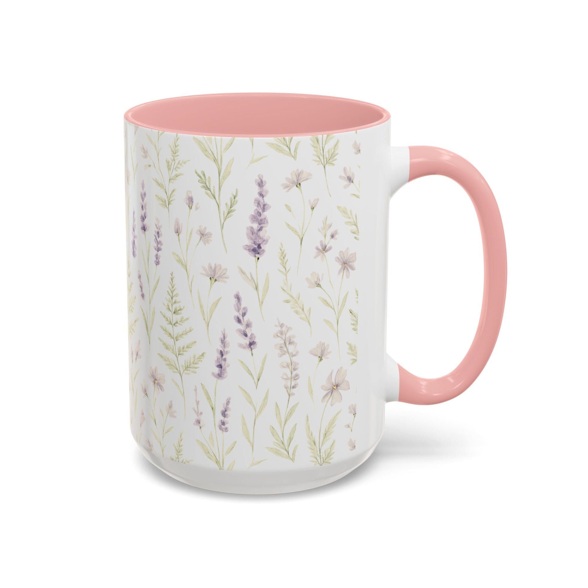 Botanical Floral Accent Coffee Mug - Gift for Her, Home Decor, Lavender, Nature Lover, Mother’s Day, Tea Lovers, Relaxation - Essence & Elegance
