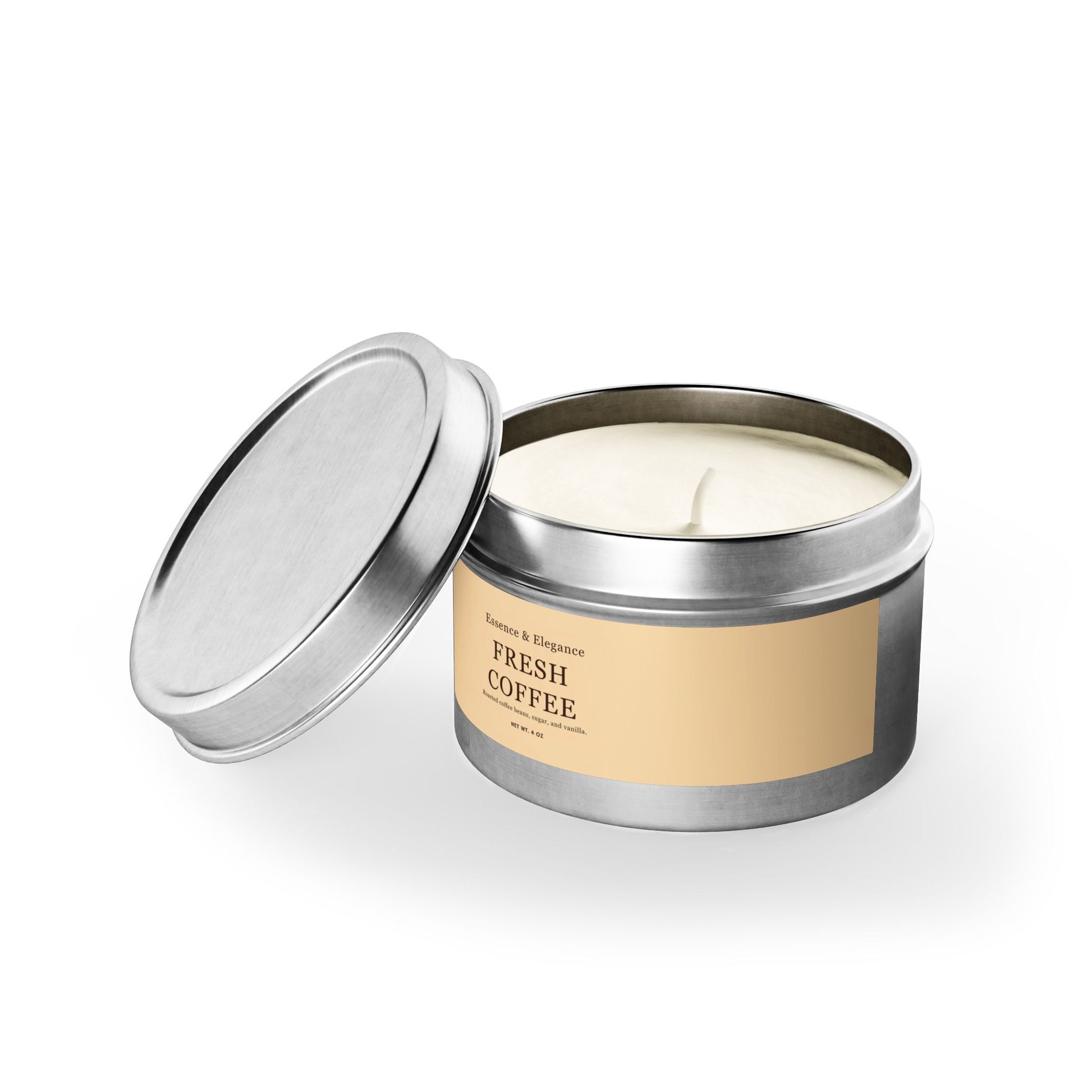 Fresh Coffee Scented 4 oz. Tin Candle - Essence & Elegance